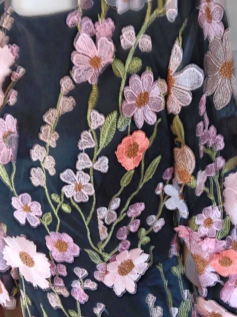 Mondressy Gown 6 Formal Evening A-Line 3d Flower Applique Mob — image 3 of 8